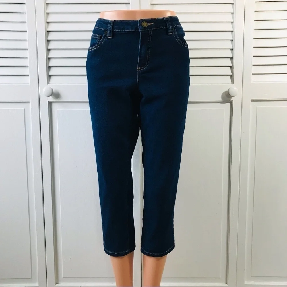 MICHAEL KORS Blue Cotton Blend Capris Jeans Size 8